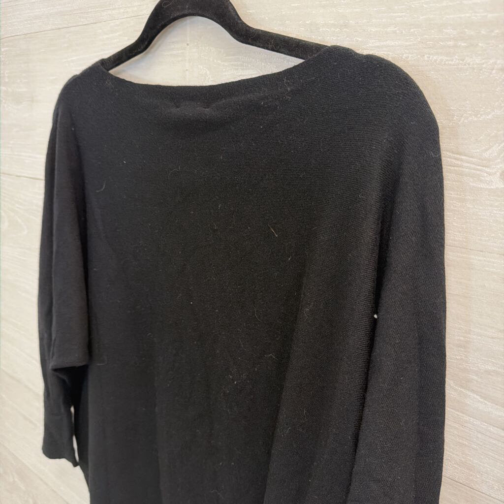 Milano Black Soft Knit Long Sleeve Sweater Top Large