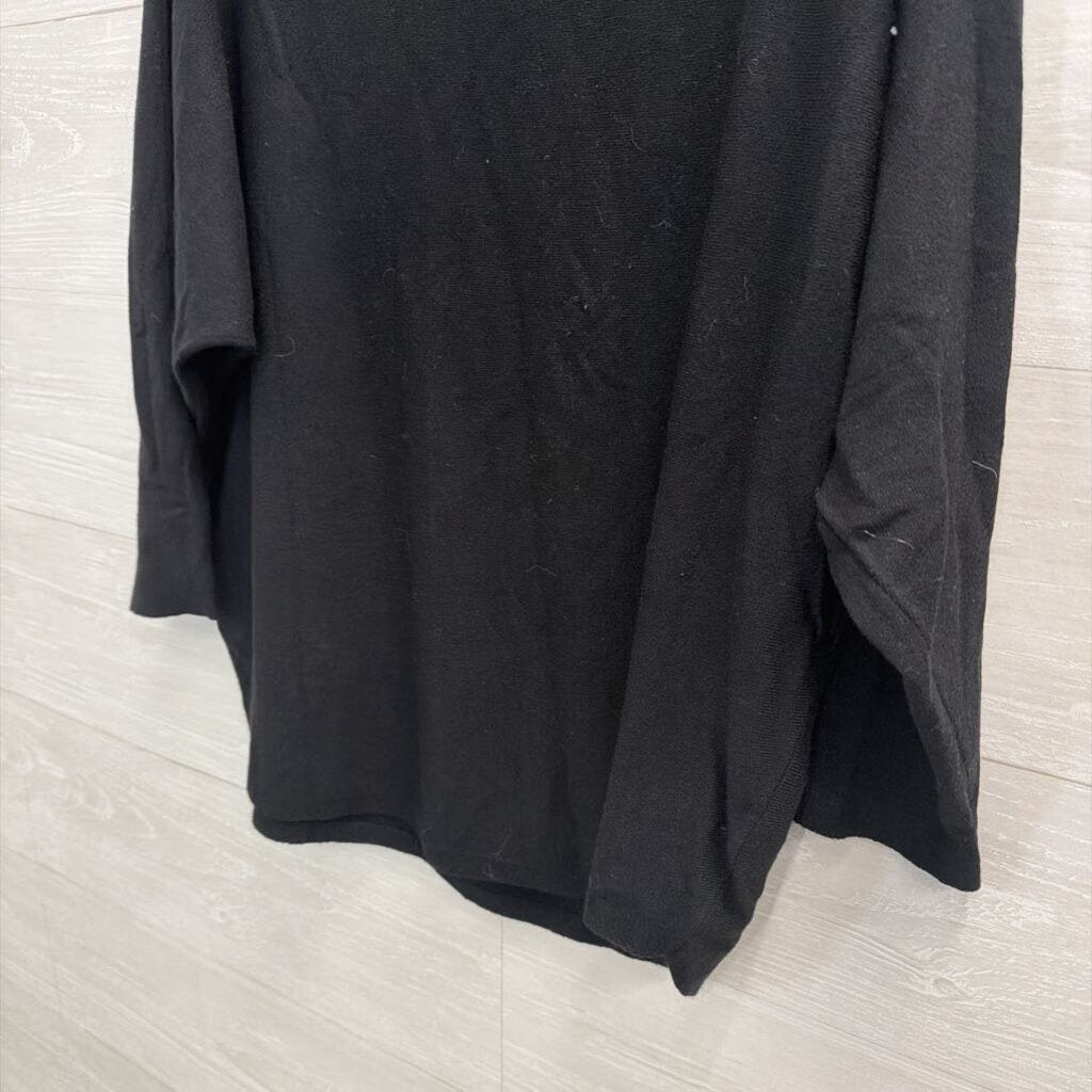 Milano Black Soft Knit Long Sleeve Sweater Top Large