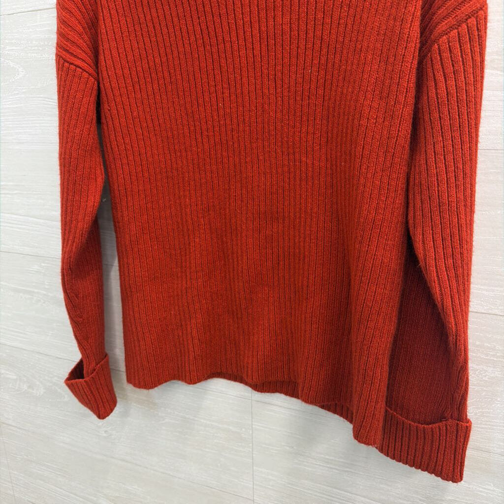Idem Ditto Red Knit Open Shoulder Turtleneck Sweater Large
