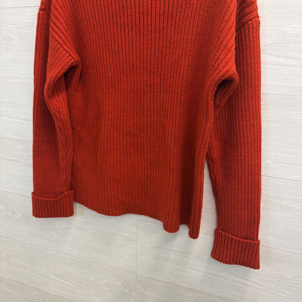 Idem Ditto Red Knit Open Shoulder Turtleneck Sweater Large
