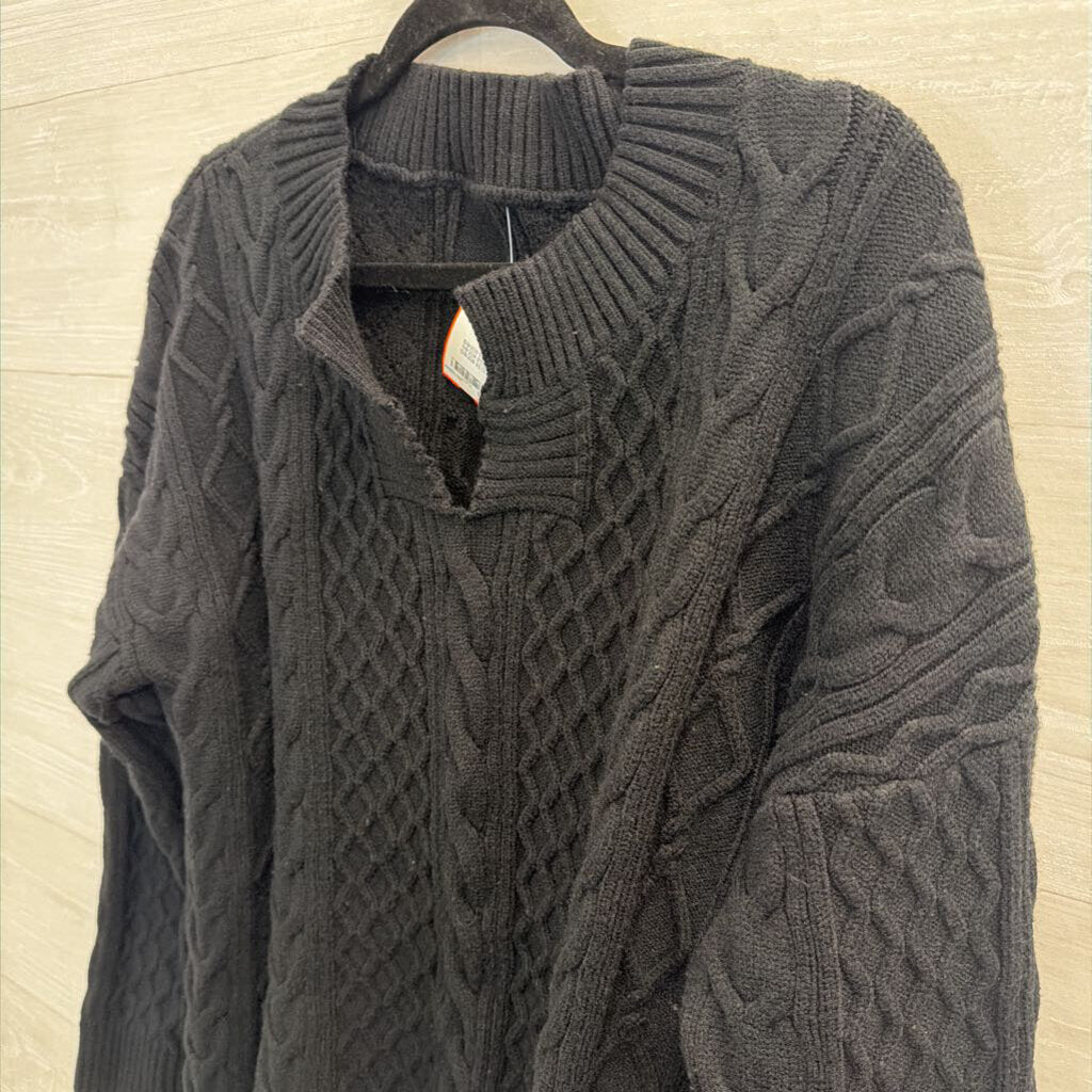 Black Cable Knit Sweater Top Large