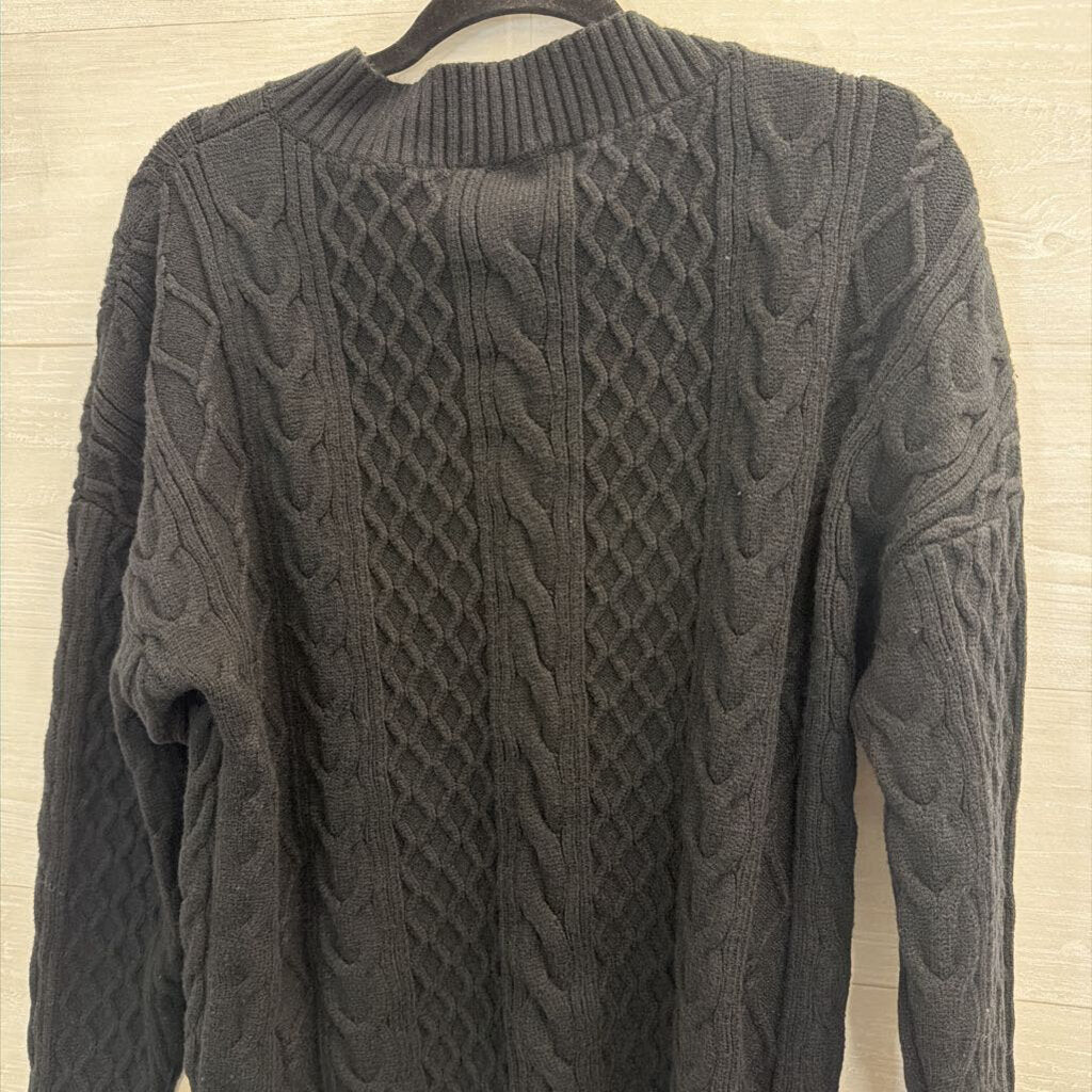 Black Cable Knit Sweater Top Large