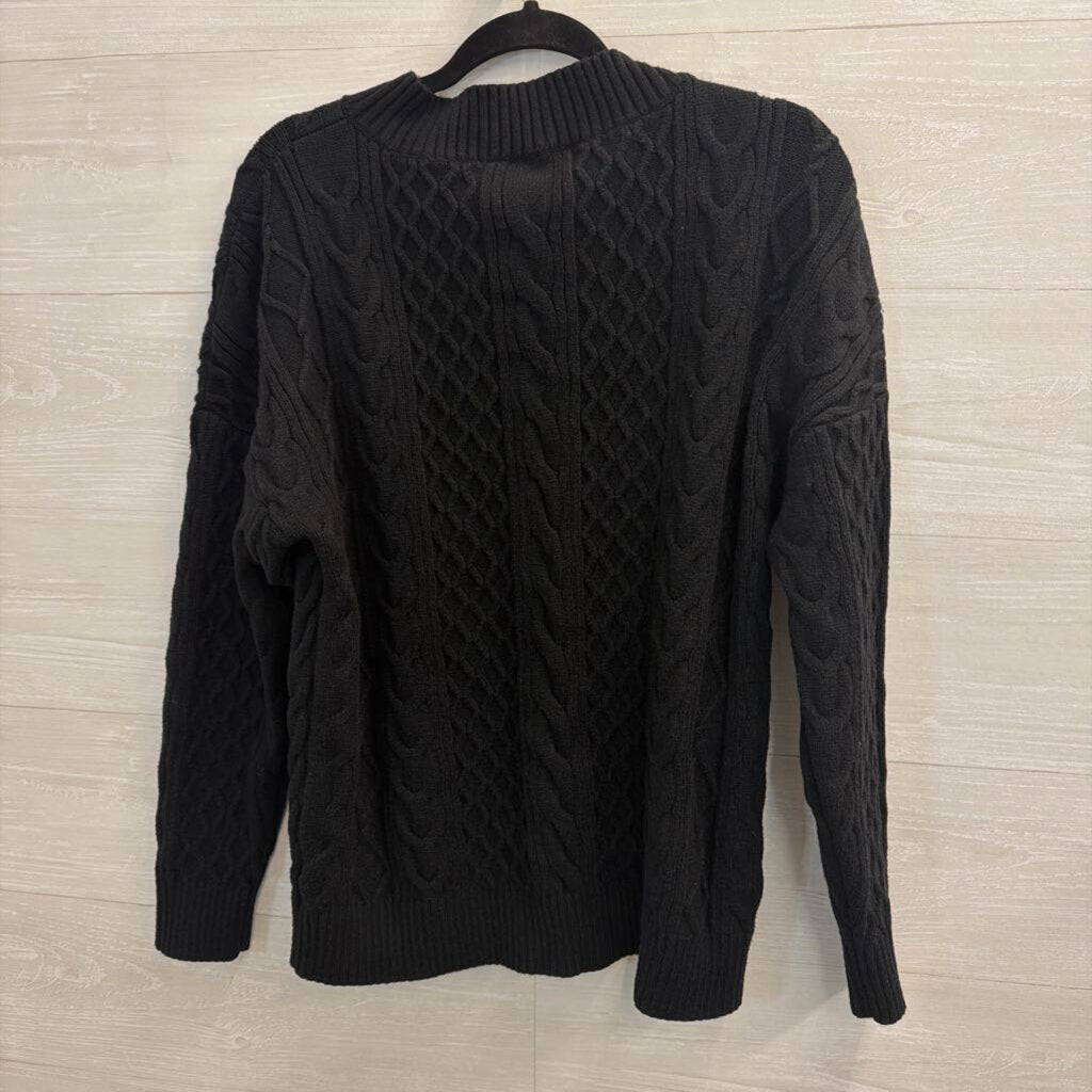 Black Cable Knit Sweater Top Large