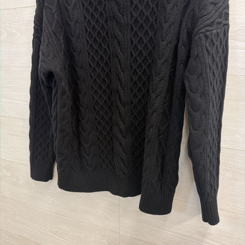 Black Cable Knit Sweater Top Large