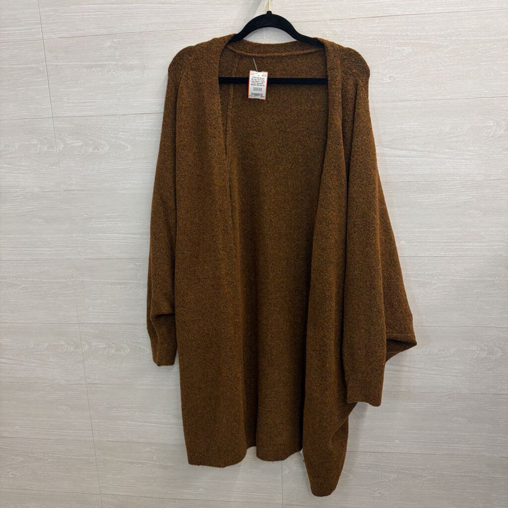 Brown Soft Knit Long Sleeve Open Front Sweater Medium