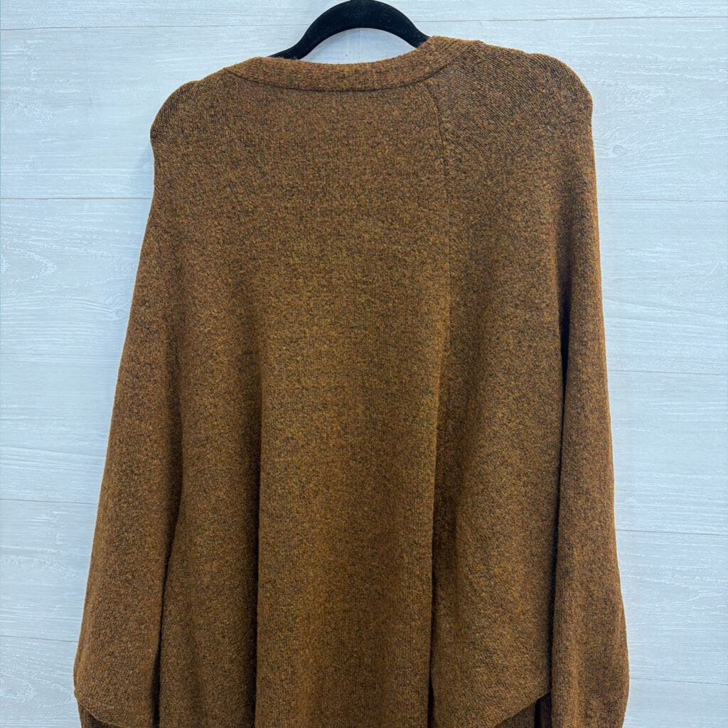 Brown Soft Knit Long Sleeve Open Front Sweater Medium