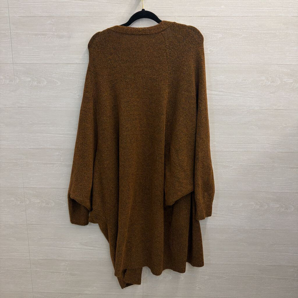 Brown Soft Knit Long Sleeve Open Front Sweater Medium