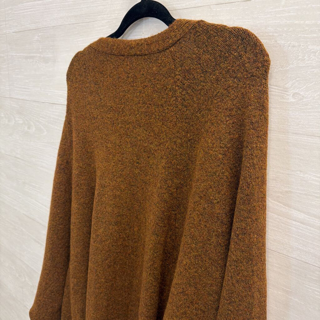 Brown Soft Knit Long Sleeve Open Front Sweater Medium