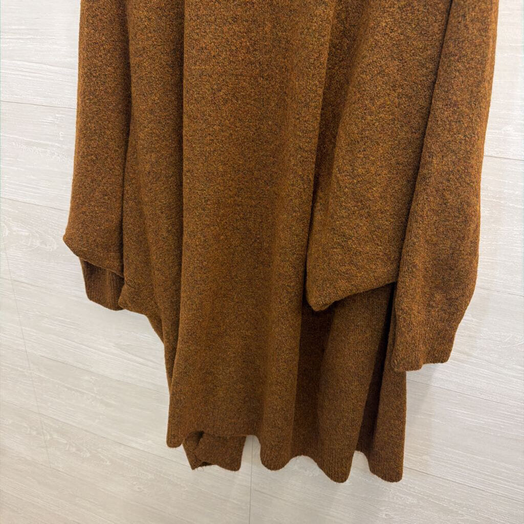 Brown Soft Knit Long Sleeve Open Front Sweater Medium