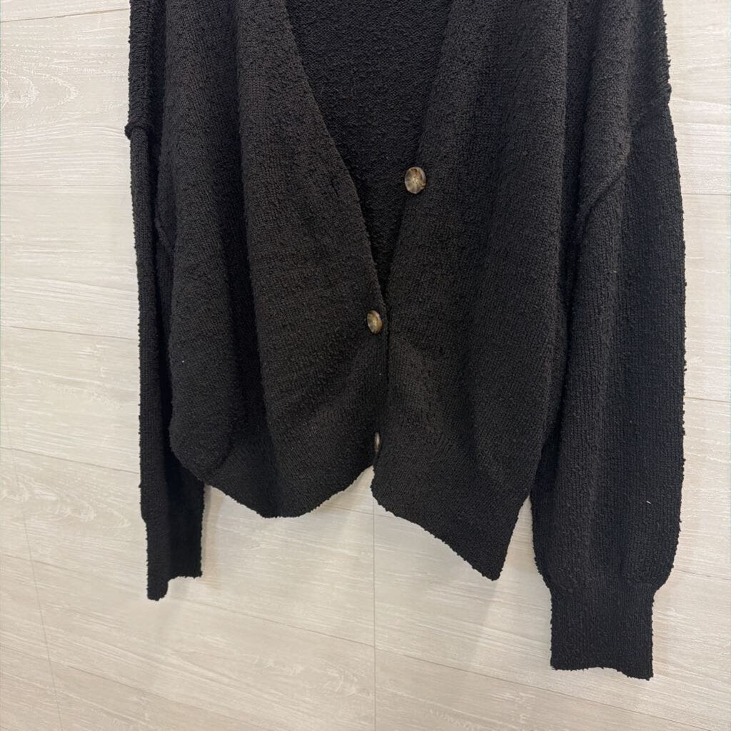 Artistic Works by Lu Black Knit Cardigan Sweater Large