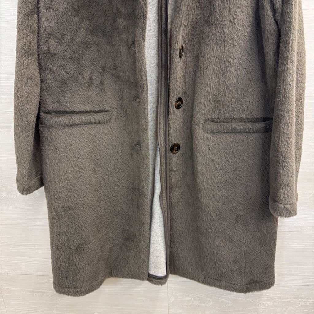 Sanctuary Grey Soft Faux Fur Long Hometown Jacket Large