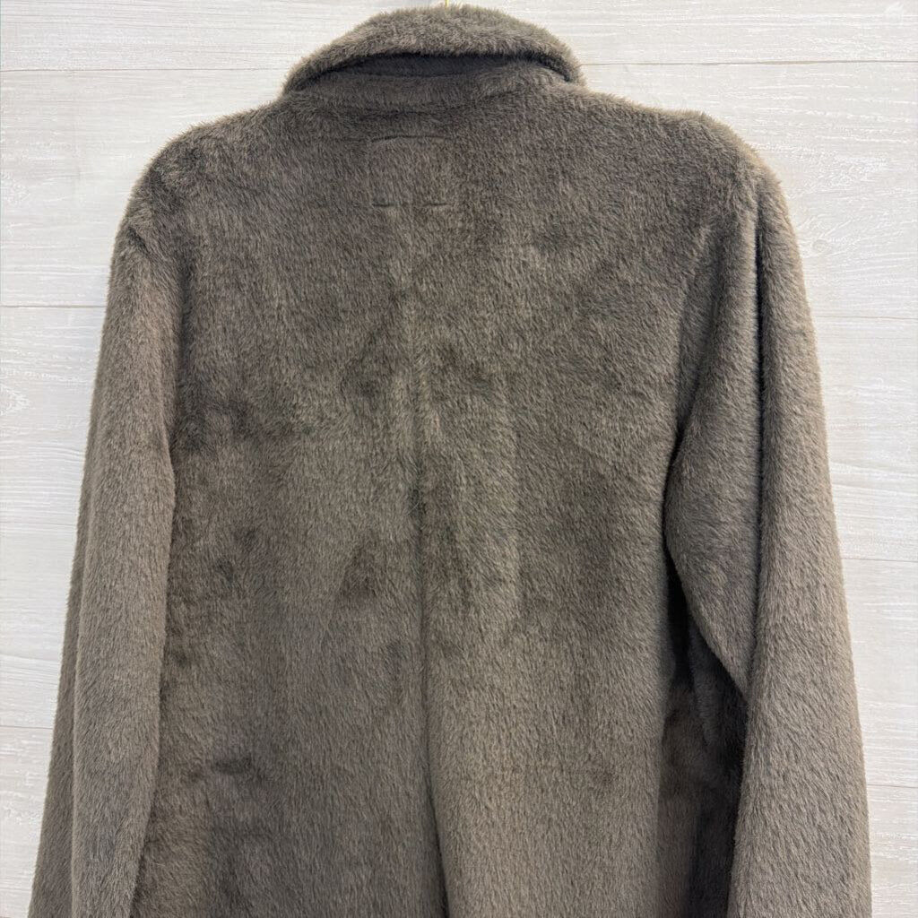 Sanctuary Grey Soft Faux Fur Long Hometown Jacket Large