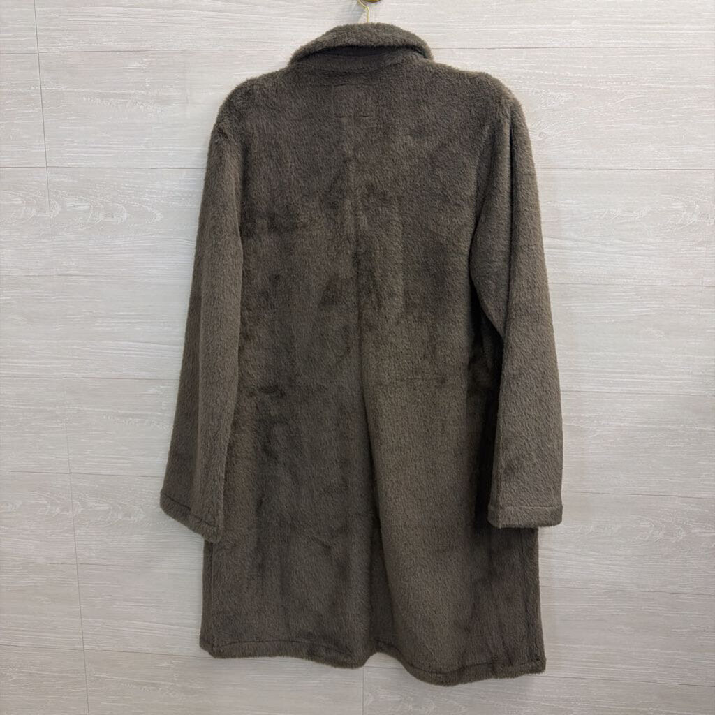 Sanctuary Grey Soft Faux Fur Long Hometown Jacket Large