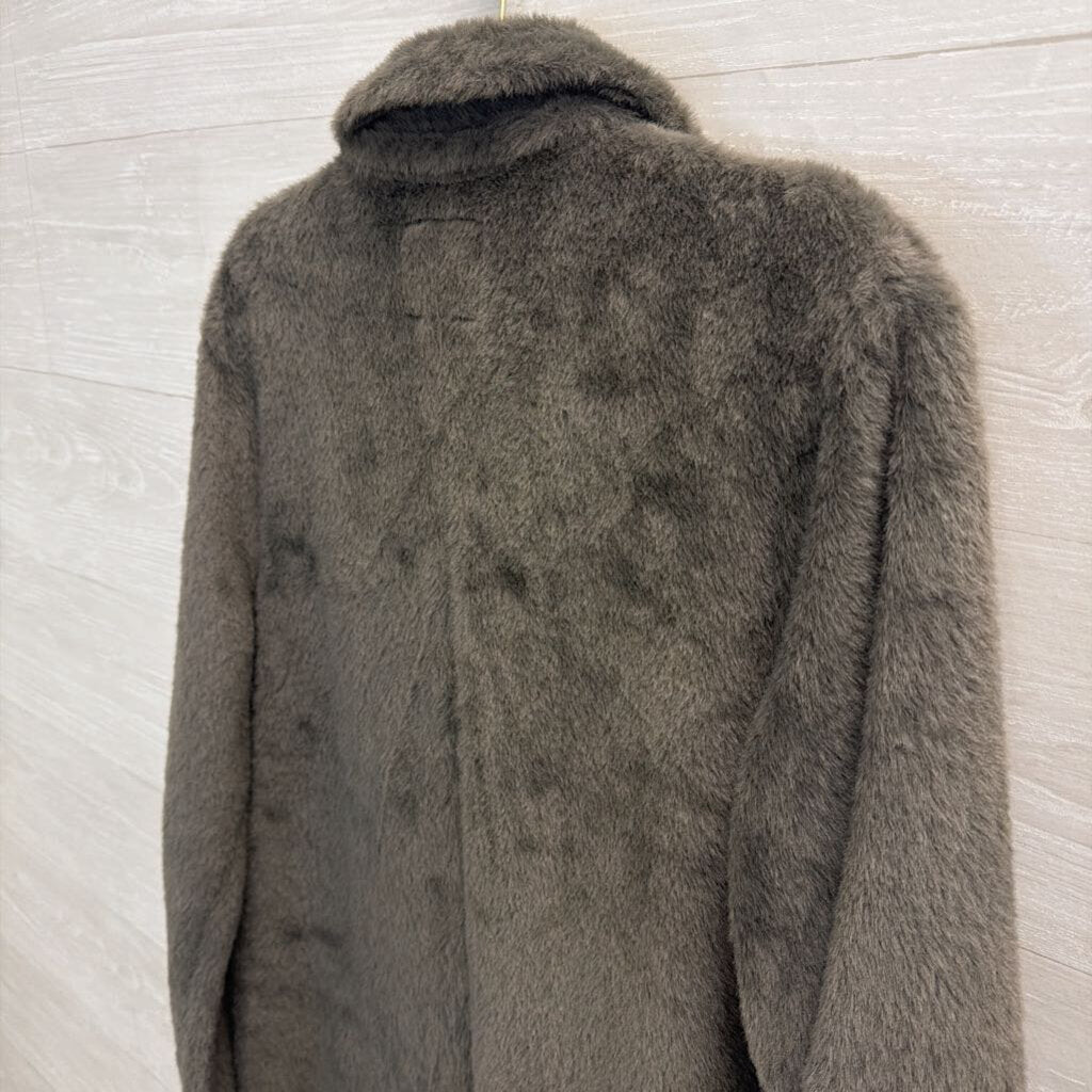 Sanctuary Grey Soft Faux Fur Long Hometown Jacket Large