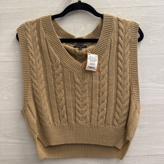 Love Tree Brown Cable Knit Cropped Vest Top Small