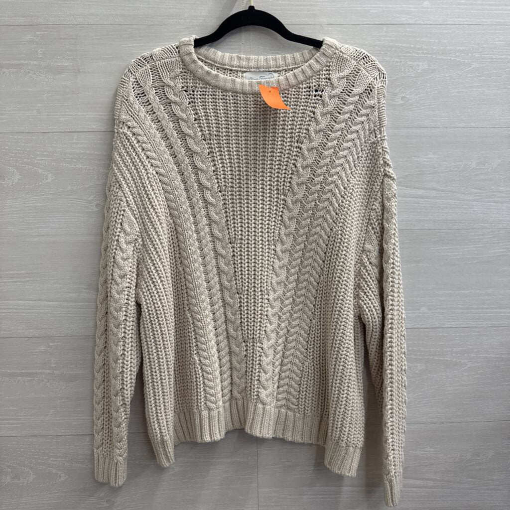 Your Favorite Cream Knit Long Sleeve Sweater Top Small/ Medium