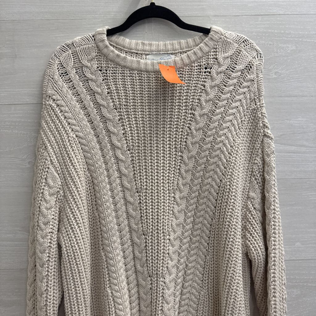 Your Favorite Cream Knit Long Sleeve Sweater Top Small/ Medium