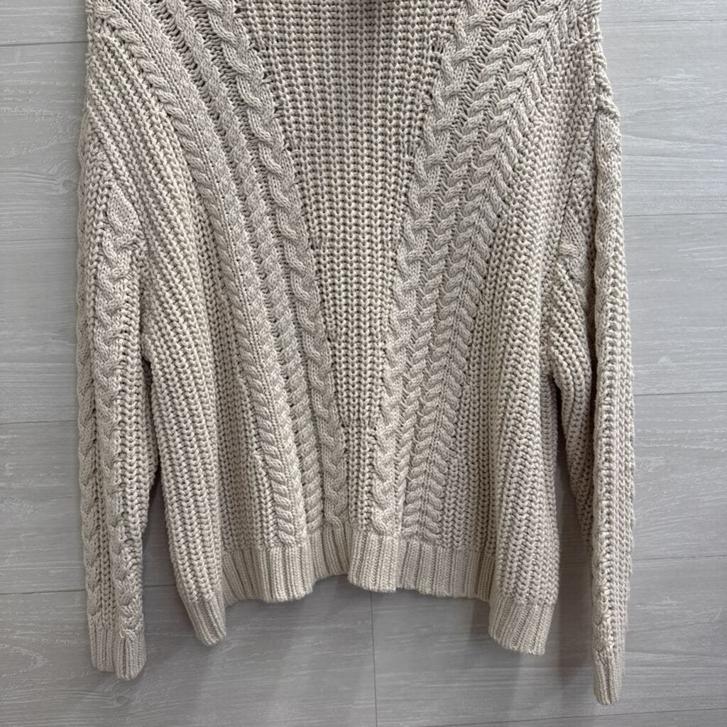 Your Favorite Cream Knit Long Sleeve Sweater Top Small/ Medium