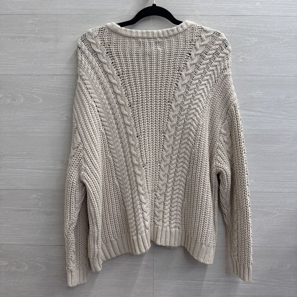 Your Favorite Cream Knit Long Sleeve Sweater Top Small/ Medium