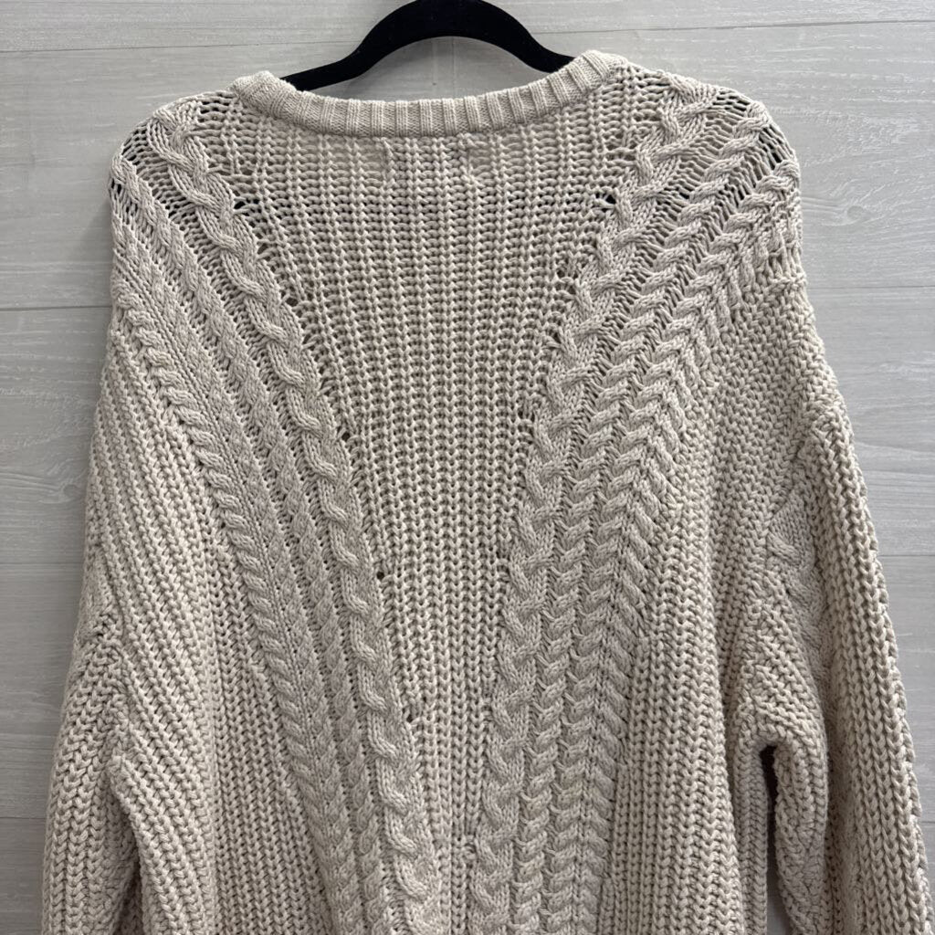 Your Favorite Cream Knit Long Sleeve Sweater Top Small/ Medium