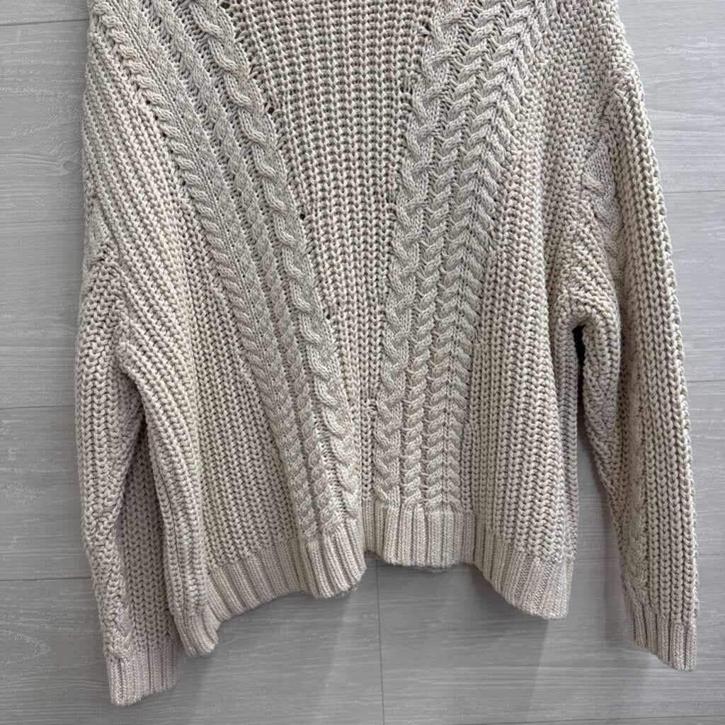 Your Favorite Cream Knit Long Sleeve Sweater Top Small/ Medium
