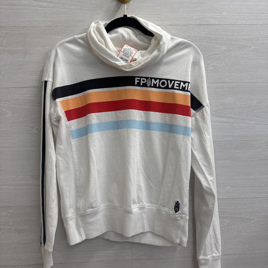 FP Movement White/ Multi Long Shot Mock Neck Top Small