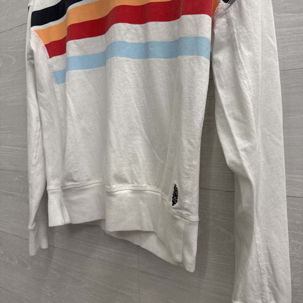 FP Movement White/ Multi Long Shot Mock Neck Top Small
