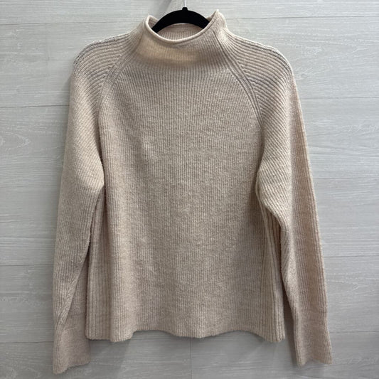 Neuflora Beige Knit Mock Neck Sweater Medium