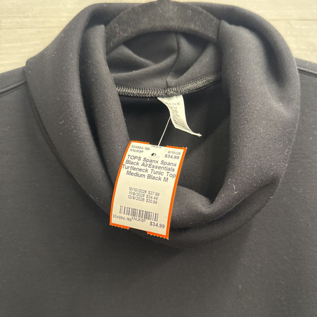 Spanx Black AirEssentials Turtleneck Tunic Top Medium