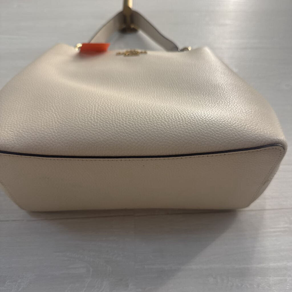 Coach Cream Pebbled Leather Town Bucket Bag