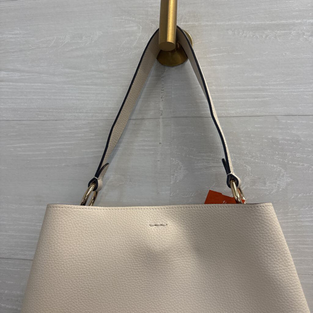 Coach Cream Pebbled Leather Town Bucket Bag