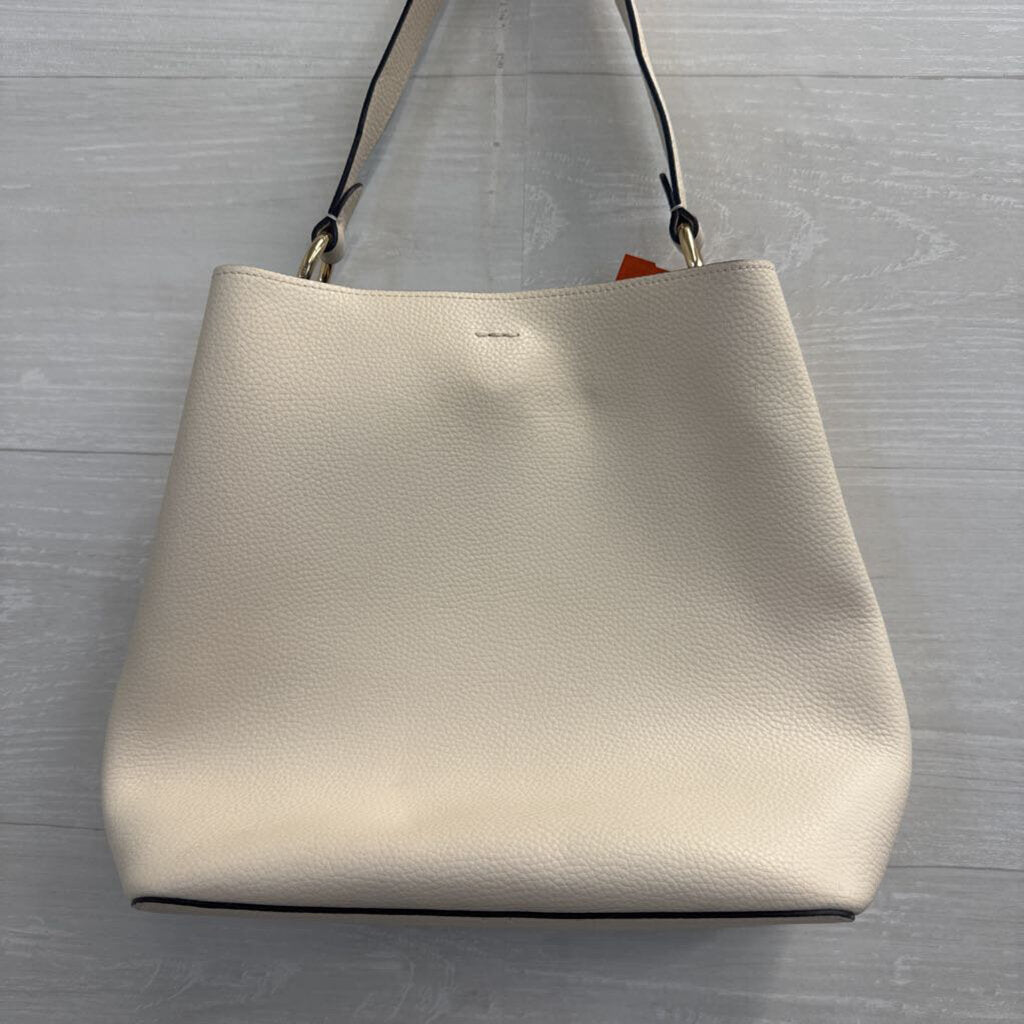 Coach Cream Pebbled Leather Town Bucket Bag