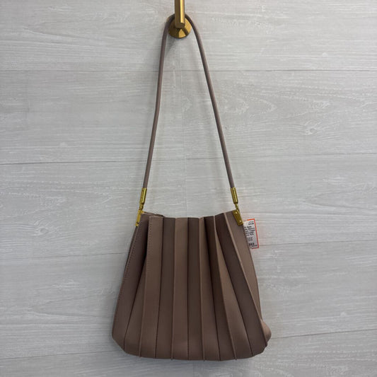 Melie Bianco Grey Pleated Vegan Leather Shoulder Purse