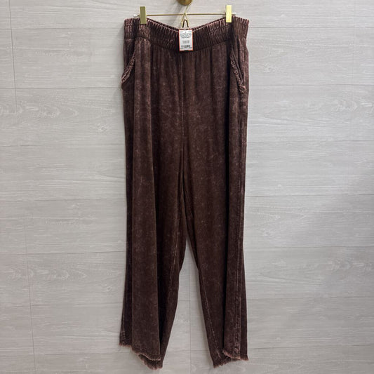 Zenana Purple Wide Leg Pull On Pants Large