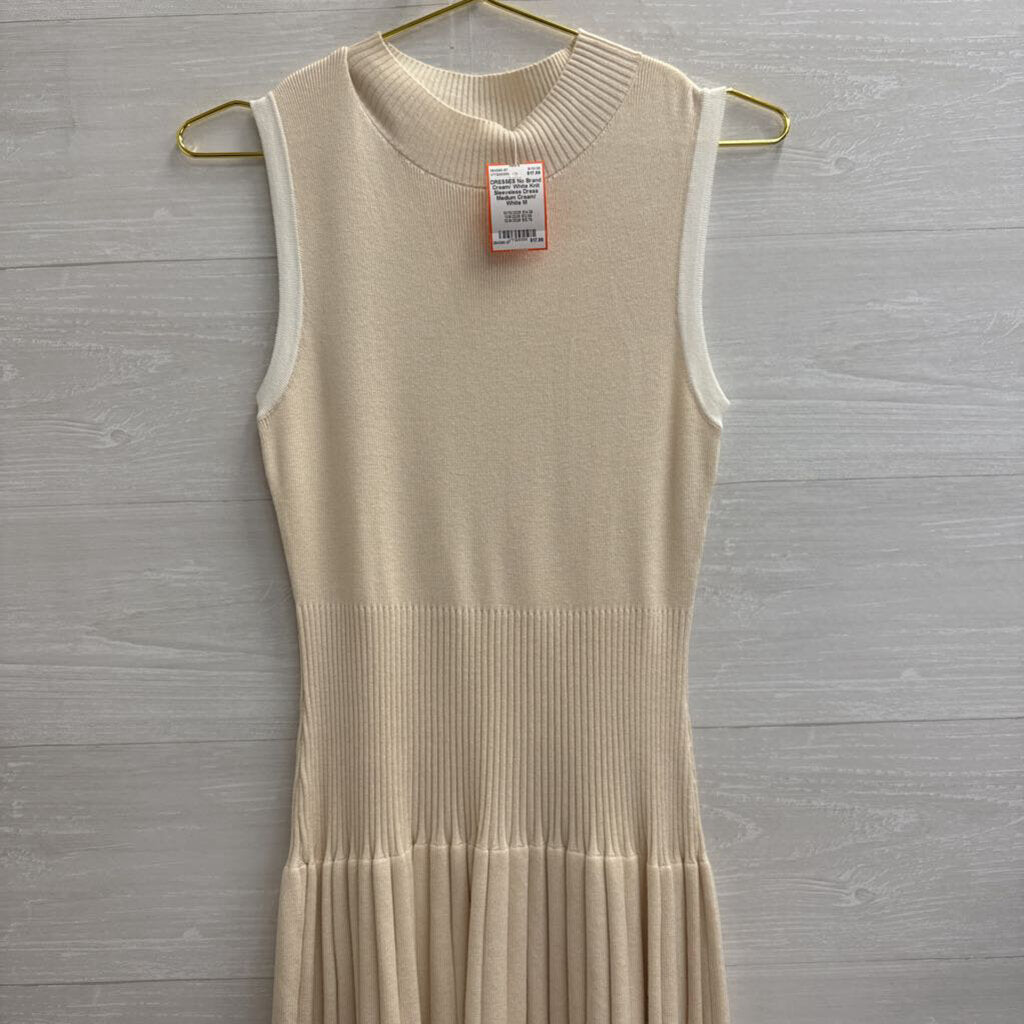 Cream/ White Knit Sleeveless Dress Medium