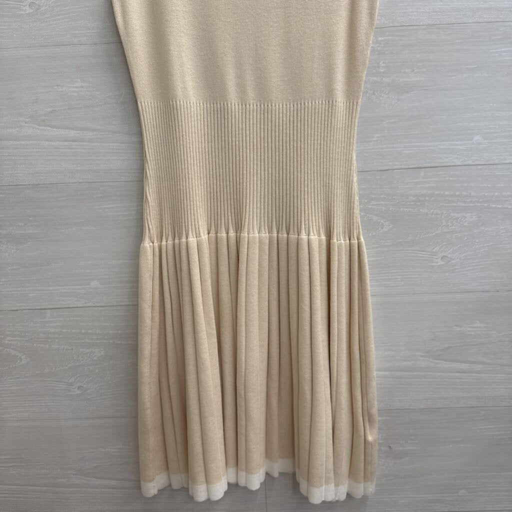 Cream/ White Knit Sleeveless Dress Medium