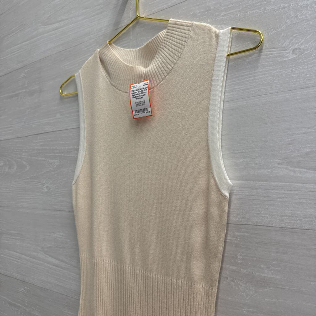 Cream/ White Knit Sleeveless Dress Medium