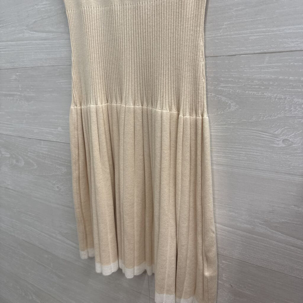 Cream/ White Knit Sleeveless Dress Medium