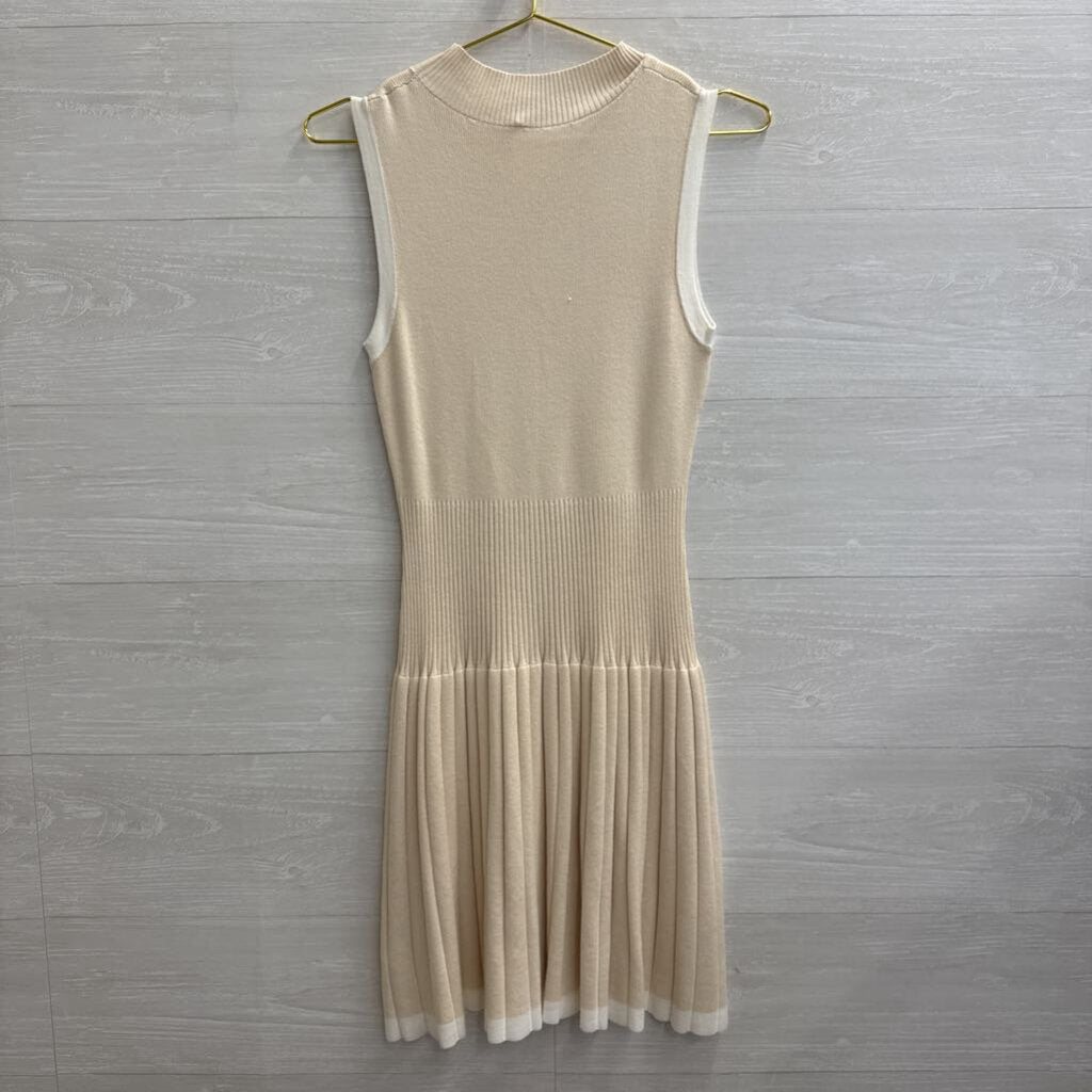 Cream/ White Knit Sleeveless Dress Medium