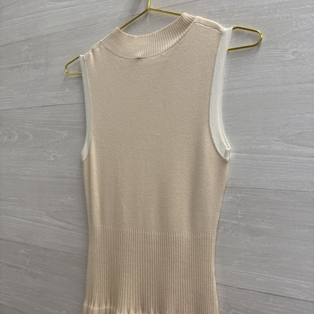 Cream/ White Knit Sleeveless Dress Medium