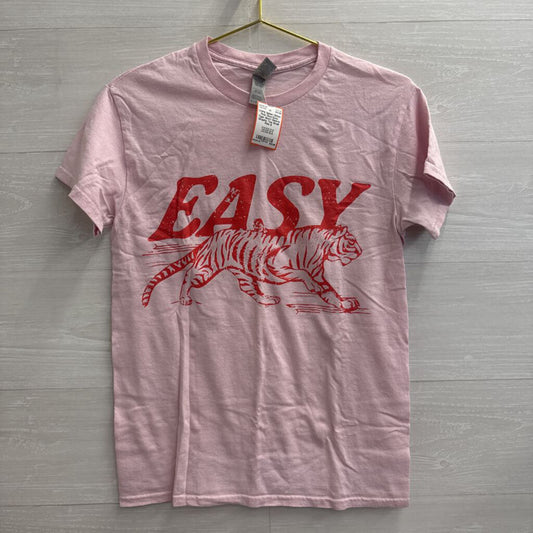 Gildan Pink/ Red Easy Tiger Short Sleeve Graphic Tee Small