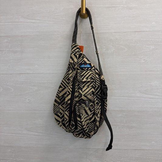 Kavu Beige/ Black Print Rope Sling Bag