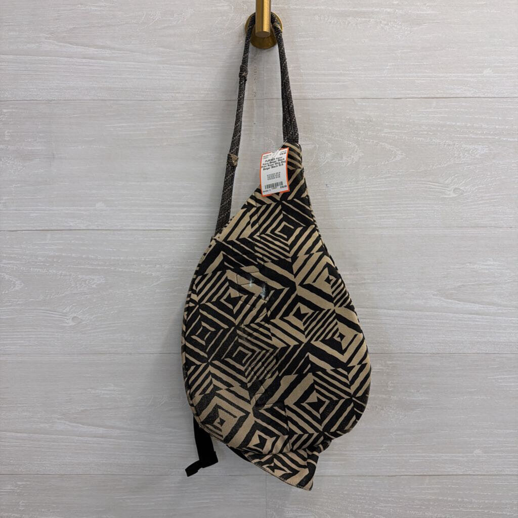 Kavu Beige/ Black Print Rope Sling Bag
