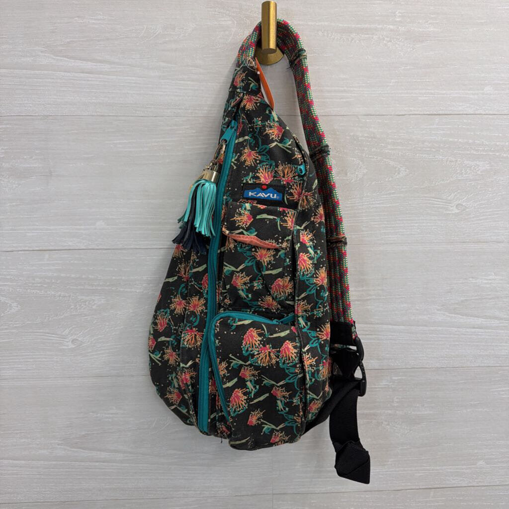 Kavu Grey/ Multi Print Rope Sling Bag
