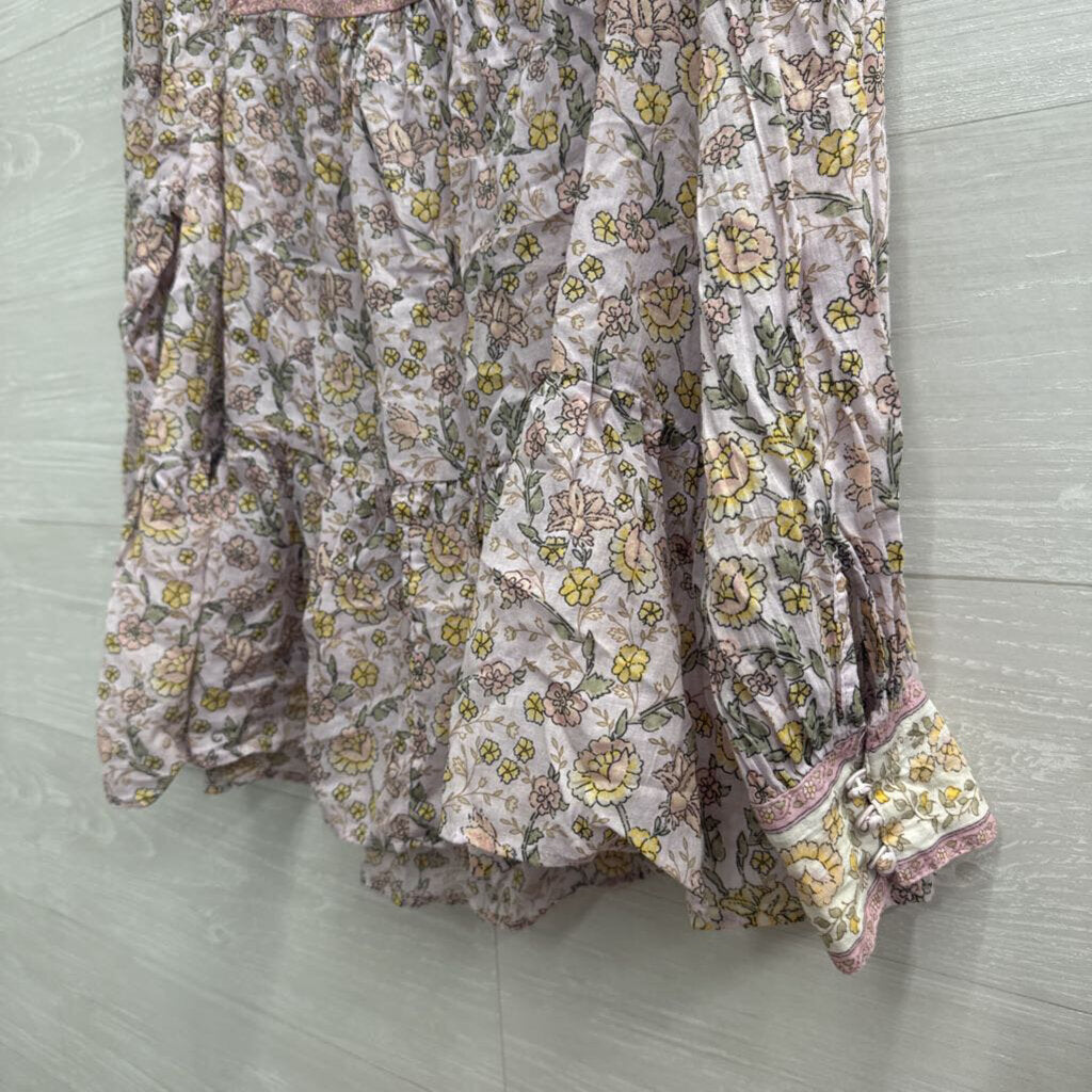 American Eagle Pink Floral Print Long Sleeve Top Small
