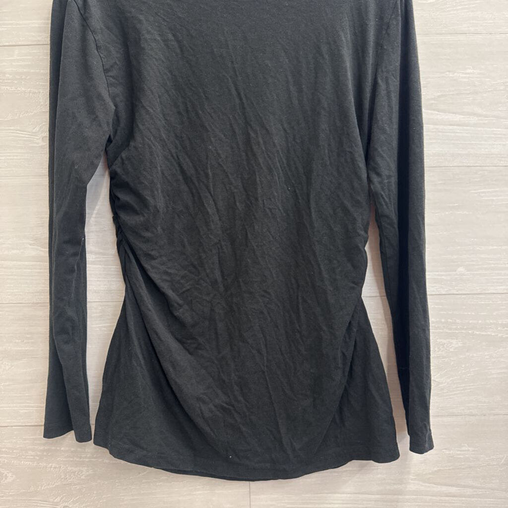 Synergy Black/ Purple Embroidered Flower Long Sleeve Top Medium
