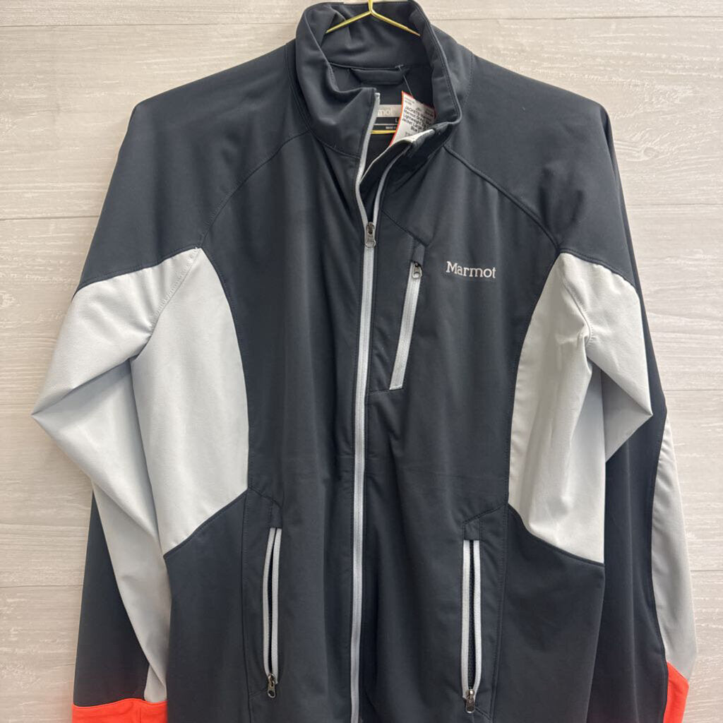 Marmot Grey/ Blue Lightweight Zip Up Jacket Large