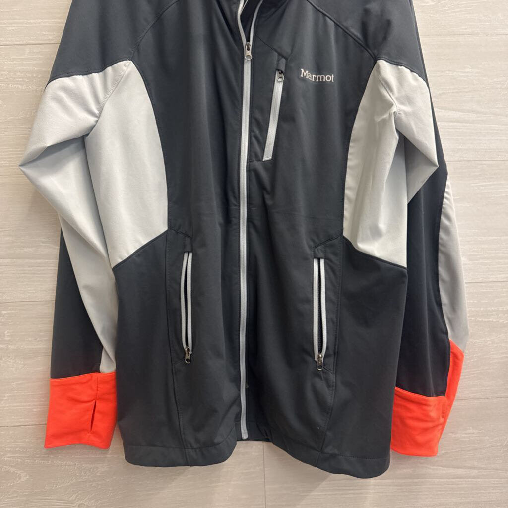 Marmot Grey/ Blue Lightweight Zip Up Jacket Large