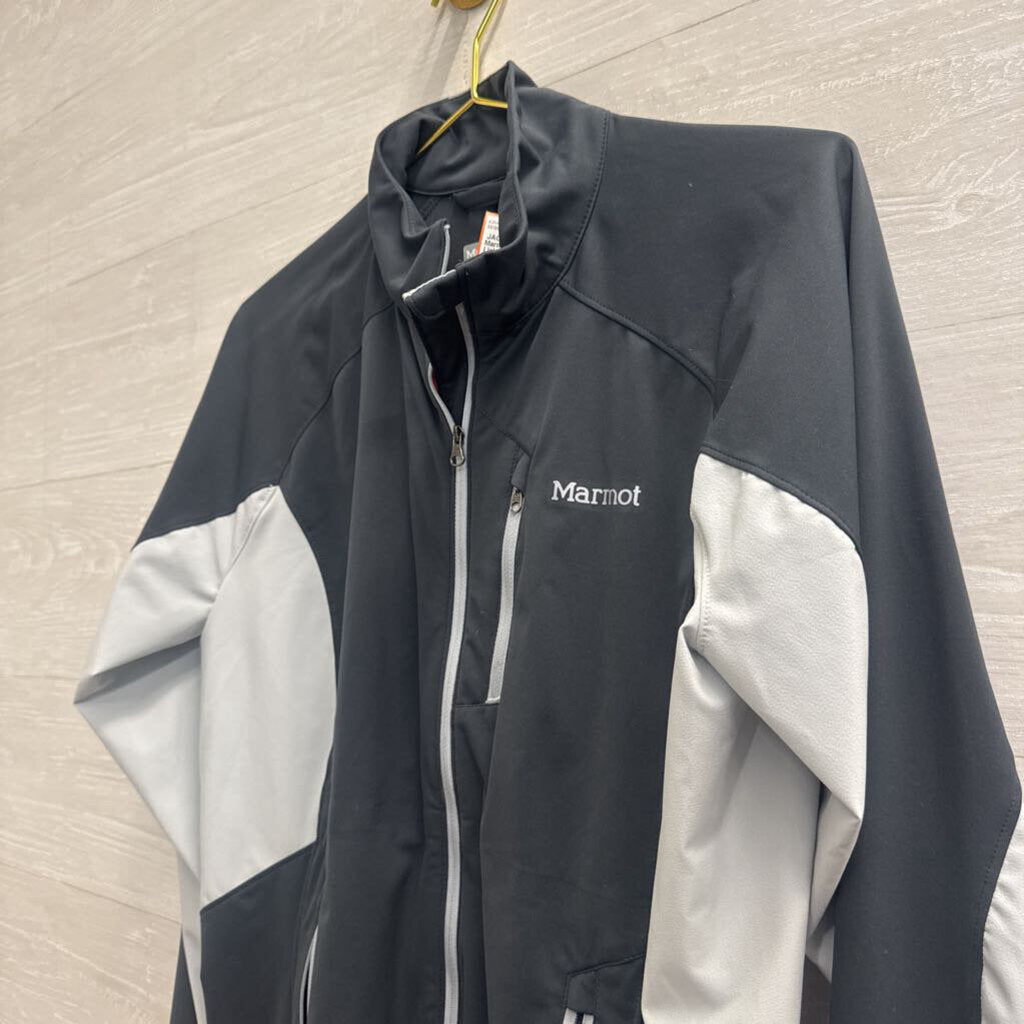 Marmot Grey/ Blue Lightweight Zip Up Jacket Large