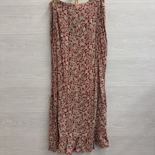 Putumayo Red/ Cream Print Maxi Skirt Medium
